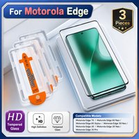 3PCS Tempered Glass Film Ultra Clear Dust Free For Motorola Edge 60 Stylus 30 Pro 20 Lite 20 Fusion 60 50 30 Neo 30 20 70 Series