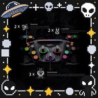 PXN W GTL GT One Rennsimulator-Lenkrad aus Kohlefaser mit Schaltpaddeln, RGB-anpassbaren Tasten und schnell abnehmbarem Lenkrad für PC