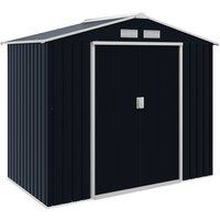 AliExpress NONE 7 x 4ft Weatherproof Shed, Outdoor Bike Storage Shed with Ventilation Slots, Foundation Kit and Lockable Double Doors, Dark Grey