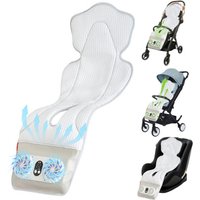 Summer Baby Stroller Pad Cooling Cushion with 2 Fans Timer Setting Breathable Mesh Cooling Liner for Stroller Crib