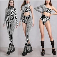 AliExpress Chaotique Bnw Halloween Cosplay Zentai Suit Party Bodysuit Nightclub Swimsuit Catsuit Rave Suits Cycling Asymmetrical Outfit