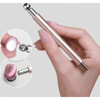 Nail Art Pen & Brush Double-Headed, 3D Cat Eye Effect Tool with Steel Ball Tip, Odorless Magnet, Instant Smudge-Free Design
