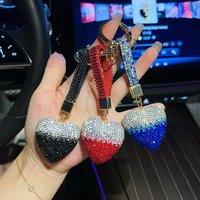 Creative Diamond Heart Keychain Pottery Clay Bag Pendant Personalized Car Remote Keychain Small Gift