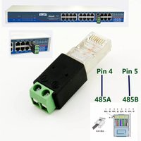 1pc RJ45 Male to 485 2 Pin (4 5P) Screw Terminal Adapter Connector Splitter CCTV DVR