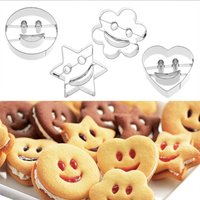 4Pcs Set Baking Mold Stainless Steel Smile Face Biscuit Cookie Cutter Cake Decorating Molds Cookware Kitchen Accessories