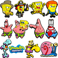 12pcs SpongeBob SquarePants Shoe Charms Decoration Buckle Character for Cartoon Anime Decoration PVC Garden Shoes Accessories