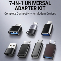 7Pcs USB C to USB A Adapter Kit, Type C Male to Female OTG Converter, for iPhone/Android/Car/Laptop Charging & Data Sync