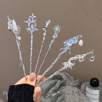1/6pcs Fashion Chinese Style Hair Needle Moonstone Jewelry Suitable Daily Party Wear Women Romantic Sweet Hairpin Accessories
