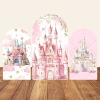 Castle Princess Arch Background Cover Girl Birthday Party Pink Blue Castle Photo Background Photography Baby Shower Supplies