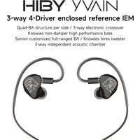 HiBy Yvain Sonion 4BA 3-way Electronic Crossover Knowles Non-damper Bass OCC Copper IEM earphones headphones 0.78 2PINS 26 db