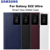 Oryginał dla Samsung Galaxy S22 Ultra Smart Clear View Cover Galaxy S22Ultra S-View Flip Smartphone Cover EF-ZS908