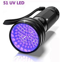 Portable UV Flashlight 12/51 LED Black Light Ultraviolet Torch for Dog Urine Pet Stain Bed Bug Detection Blacklight Detector