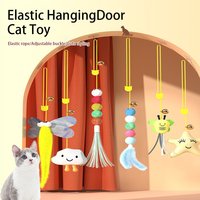Hanging Door Swing Cat Toys Bite Resistant Funny Cat Stick Feather Bells Suspension Elasticity Self Pleasure Pet Supplies