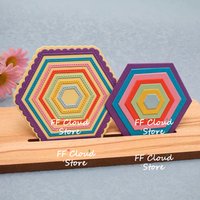 Hexagon Frame Metal Cutting Dies Scrapbooking EmbossingDIY Classroom Educational Blade Punch Stencils Craft Die Cut