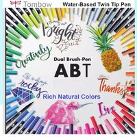 Tombow Watercolor Marker Set 10pcs ABT Nylon Soft Tip Dual Brush Pen, Non-bleed Non-toxic Safe Drawing Handbook Japan Stationery