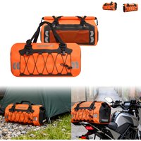 Motorcycle Tail Dry Bag 60L Orange Waterproof Duffle Bag for Travel Adventure Dirt Bike Gear Saddle and Back Seat Motor Luggage