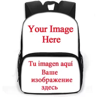 13 Inch Custom Your Image Logo Name Schoolbag Boys Girls Multi-pocket Travel Bag Kids kindergarten Backpacks Book Bag Gift