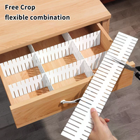 1/5Pcs DIY Cutting Drawer Dividers Combination Partition Board Space-saving Wardrobe Closet Separator For Underwear Socks
