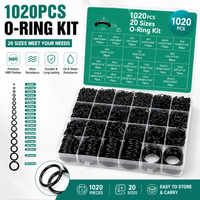 1020pcs Rubber O-Ring Kit Oil Resistance Sealing Gasket Washer Set Watertightness Repair Seals for Plumbing Automotive & Tools