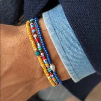 Meetvii Bohemian Colorful MIYUKI Beads Stretch Bracelet for Women Men Simple Style Small Pearl Bracelet Jewelry