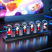 RGB Glow Tube Clock DIY LED Electronic Nightlights Silent Table Lamp Digital Watch Decoration for Home Desktop Decoration image 4