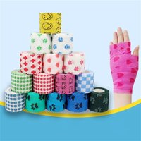 6 Roll Medical Therapy Elastic Bandage 4.8m Printed Sports Knee Protector Colorful Self Adhesive Wrap Tape for Finger Joint Pet