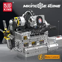 Mould King 10214 Technical Car Engine Toys The Motorized Rotary Piston Engine Building Block Brick Set Kids Christmas Gift