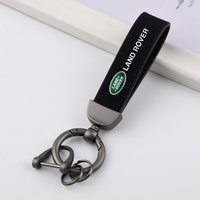 Car PU Leather Keychain Gifts Key Ring Auto Decoration Accessories For Land Rover L494 RANGE Sport Grille Emblem Vogue L40 SVR