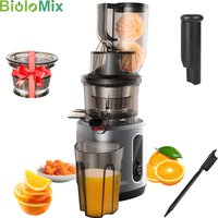 BioloMix Kaltpress-Entsafter mit 75-mm-Einzugschacht, 200 W 40–65 U/min, leistungsstarker Motor, langsam kauender Entsafter, passend für ganze Früchte