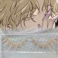 Anime Alien Stage Luca Luka Cosplay False Eyelashes Light Gold Color Long Fake Lashes Stage Performance Daily Party Prop