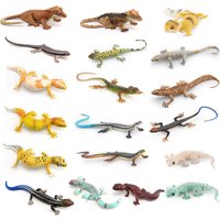 Plastic Reptile Model Figure Leopard Gecko Grass Lizard Wilde Life Creatures Figurine For Cake Decoration Prank Props Toys