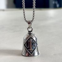One Percent Motorcycle Guardian Bell Pendant Punk Style Evil Spirit Trap Bell Small Size Lightweight Biker Good Luck Charm