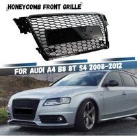 Dla Audi A4 B8 8T S4 2008 2009 2010 2011 2012 Grill przedni w stylu RS4, kratka w kształcie plastra miodu, błyszczący czarny, sportowy grill.