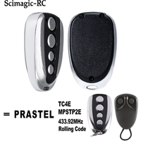 For PRASTEL TC4E / MPSTP2E Garage Door Remote Control 433mhz Rolling Code Transmitter Gate Keychain