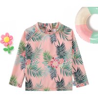Summer Toddler Baby Girl Tropical Flair Kids Cute Beachwear Baby Long Sleeve Rash Guard Swimwear Zipper Infant Baby Swim Shorts