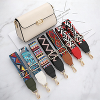 Bohemian Wide Bag Strap Adjustable Ethnic Geometric Print Shoulder Strap for Handbag