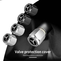 5pcs Metal Car Tire Wheel Theftproof Cap Air Valve Stem Cover For Mercedes Benz AMG A C E S G Class W201 W210 W108 W204 W205