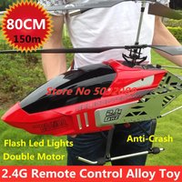 2.4G 6 Axis Flybarless Double Flexible Propeller Anti-crash RC Helicopter 85CM 150M Alloy Aircraft UAV With 3pcs battery Toy