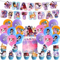 Aphmau Plushies Cat Birthday Party Decoration Banner Balloon Cake Toppers Backdrop Children Birthday Supplies Baby Shower