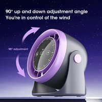 Portable Mini Touch Screen Desk Fan with 100-Speed Adjustable Quiet Cooling Strong Wind and Digital Display for Air Circulation