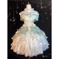 Rose Ceremony Short Lolita Evening Gown Green Student Adult Ceremony Art Exam Party Celebrity Spring Princess Ball Dress