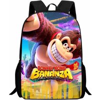 Donkey Kong Bananza Kids Backpacks Boys and Girls Student Birthday Gift Child School Bag Large Capacity Camping Durable Rucksack