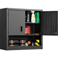 SucceBuy Metall-Wandschrank 30x12x30 Zoll Stahl-Hängeschrank mit abschließbaren Türen & verstellbarem Regal für die Garage
