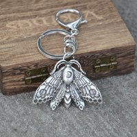 Death Moth Wicca Moon Goth Jewelry Skull Punk Gothic Keychain Butterfly Rock Insect Accessories Female Key Ring Gifts