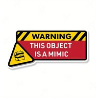 Dungeons & Dragons D&D Mimic Warning Vinyl Sticker Waterproof Decal 3.23x6.69 Inch for Laptop Water Bottle Motorcycle Car