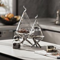 Modern Minimalist Elegant Metal Dessert Tray, Fruit Plate for Coffee Table, Dining Table Organizer Serving Platter Home Decor