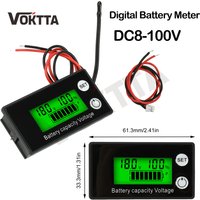Battery Meter Indicator Voltage Meter 6133A DC8-100V with Alarm Lithium Ion Battery Capacity Monitor 12V 36V 48V 60V 72V 84V