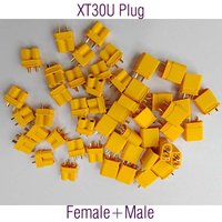 Amass XT30 XT30U MR30 MR30PB Plug Male Female Bullet Connector Gold Plated Banana Plug for RC Drone Accessories 10 / 50 Pares
