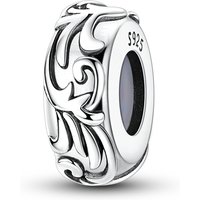 925 Sterling Silver Retro Scroll Pattern Zirconium Stopper Clasp Clip Isolation Charms Bead Fit Original Bracelet Jewelry