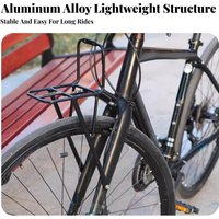 Bike Front Luggage Rack Lightweight Aluminum Front Pannier Rack Long-Lasting and Sturdy Sturdy Duty for Commuters, Commuting